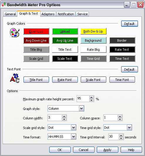 Graph & Text Options